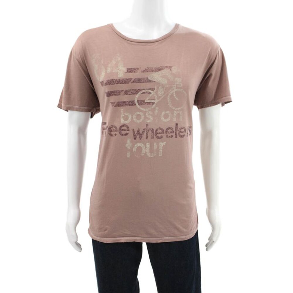 Project E Vintage Mens Brown Graphic Cycling Cotton T-Shirt Size XL